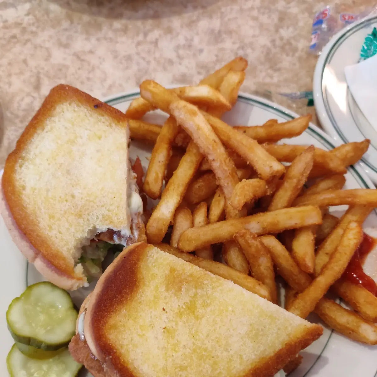 Cod Fish Sandwich and Fries