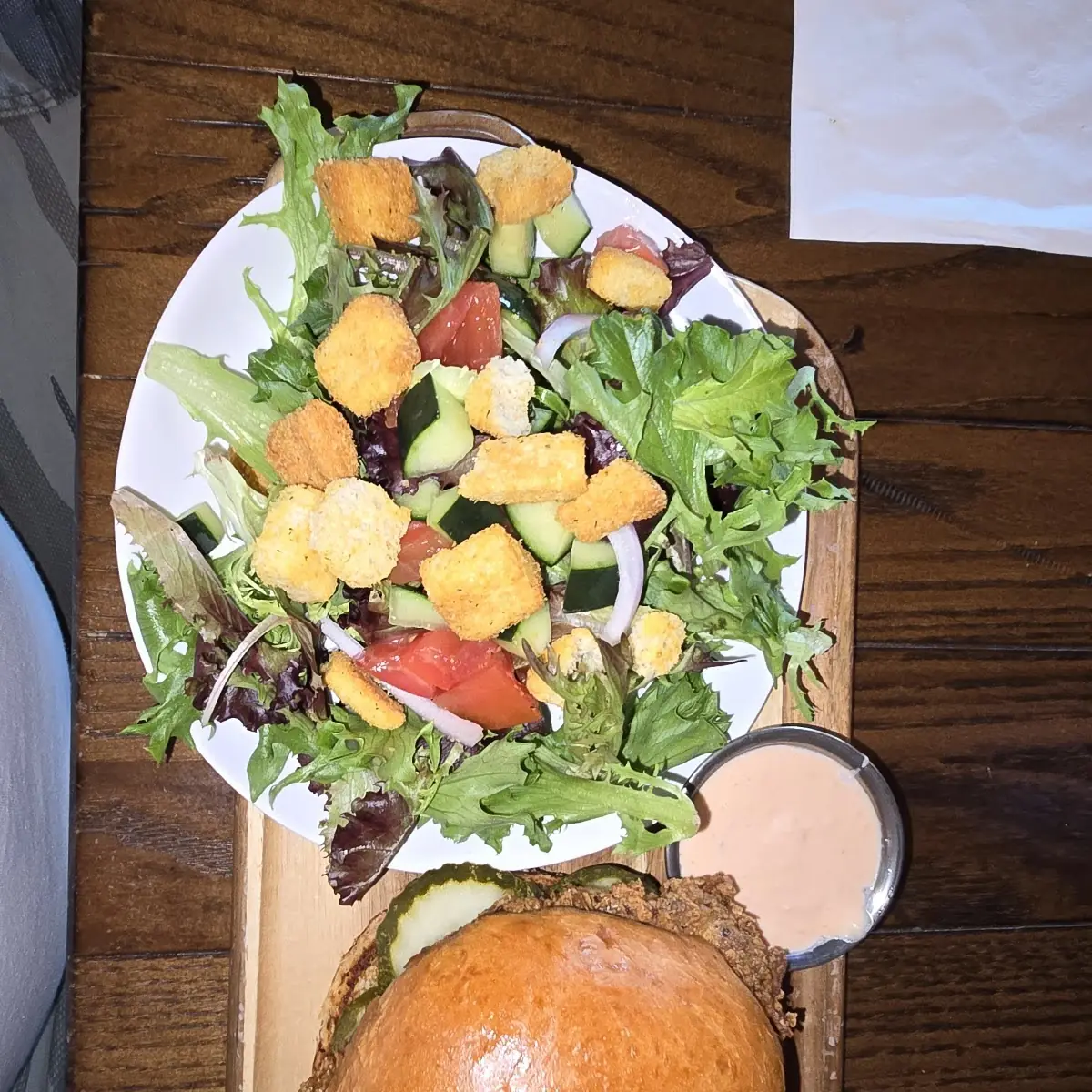 Buffalo Chicken Sandwich and Side Salad
