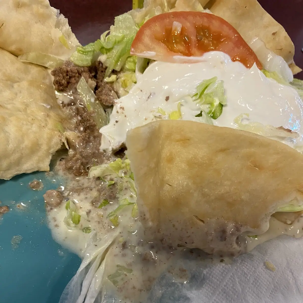 Taco Salad in Water on Plate