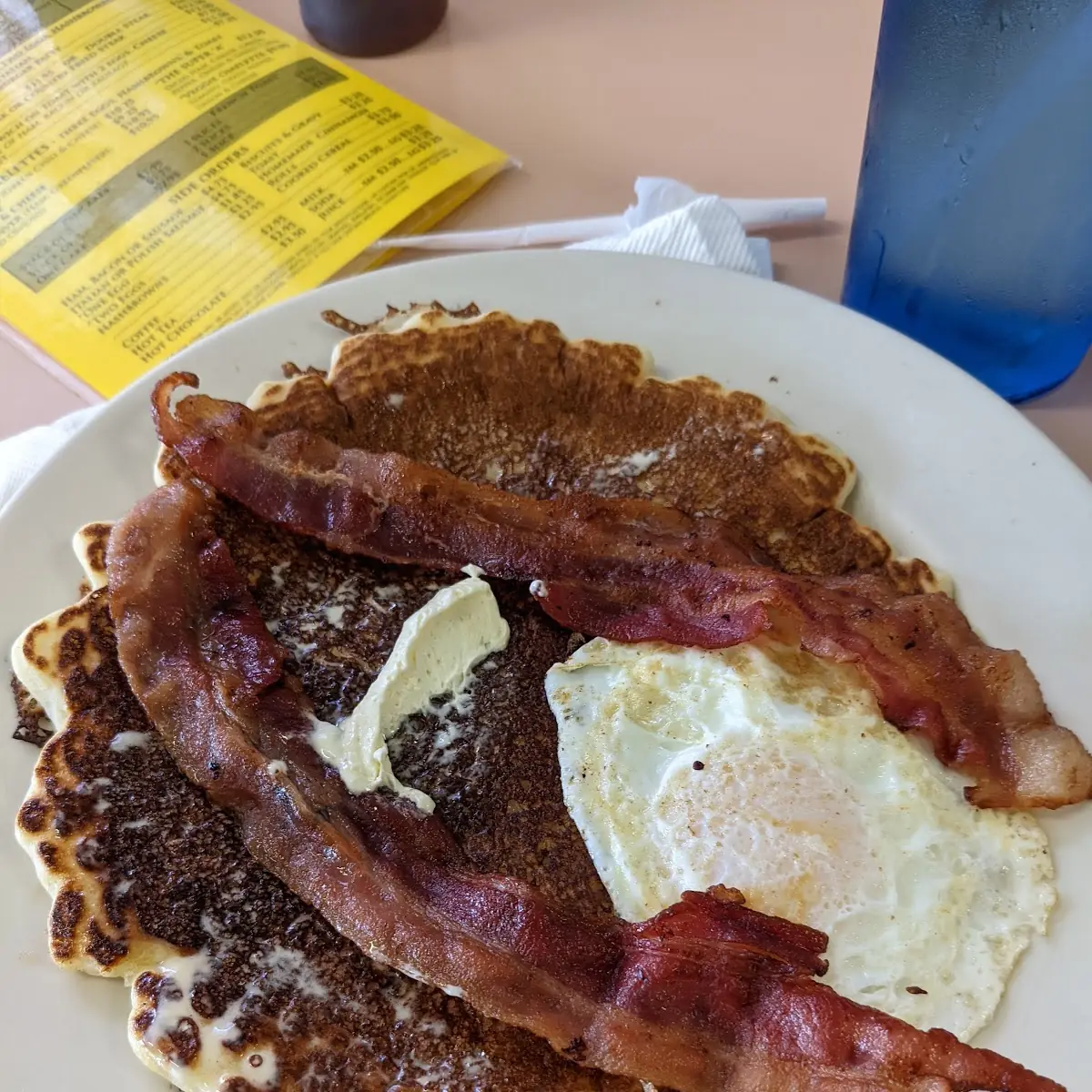 Egg Bacon and Pancake Breakfast