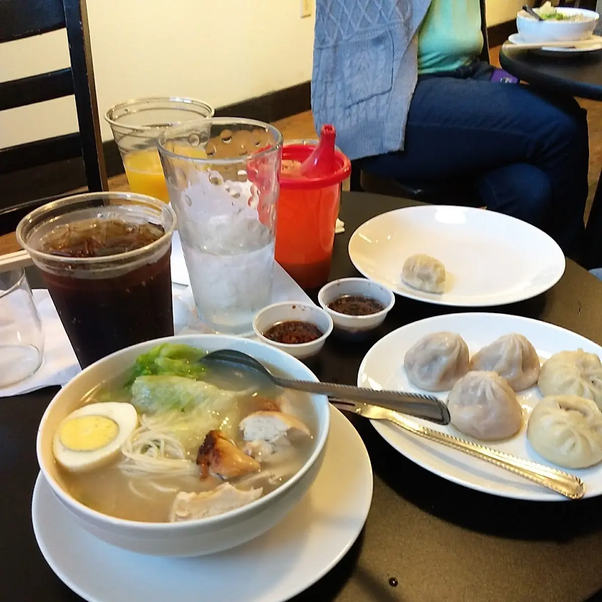Chicken Ramen and Steamed Pork Buns