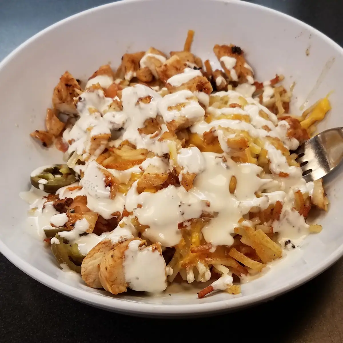 Chicken Melt Hashbrown Bowl