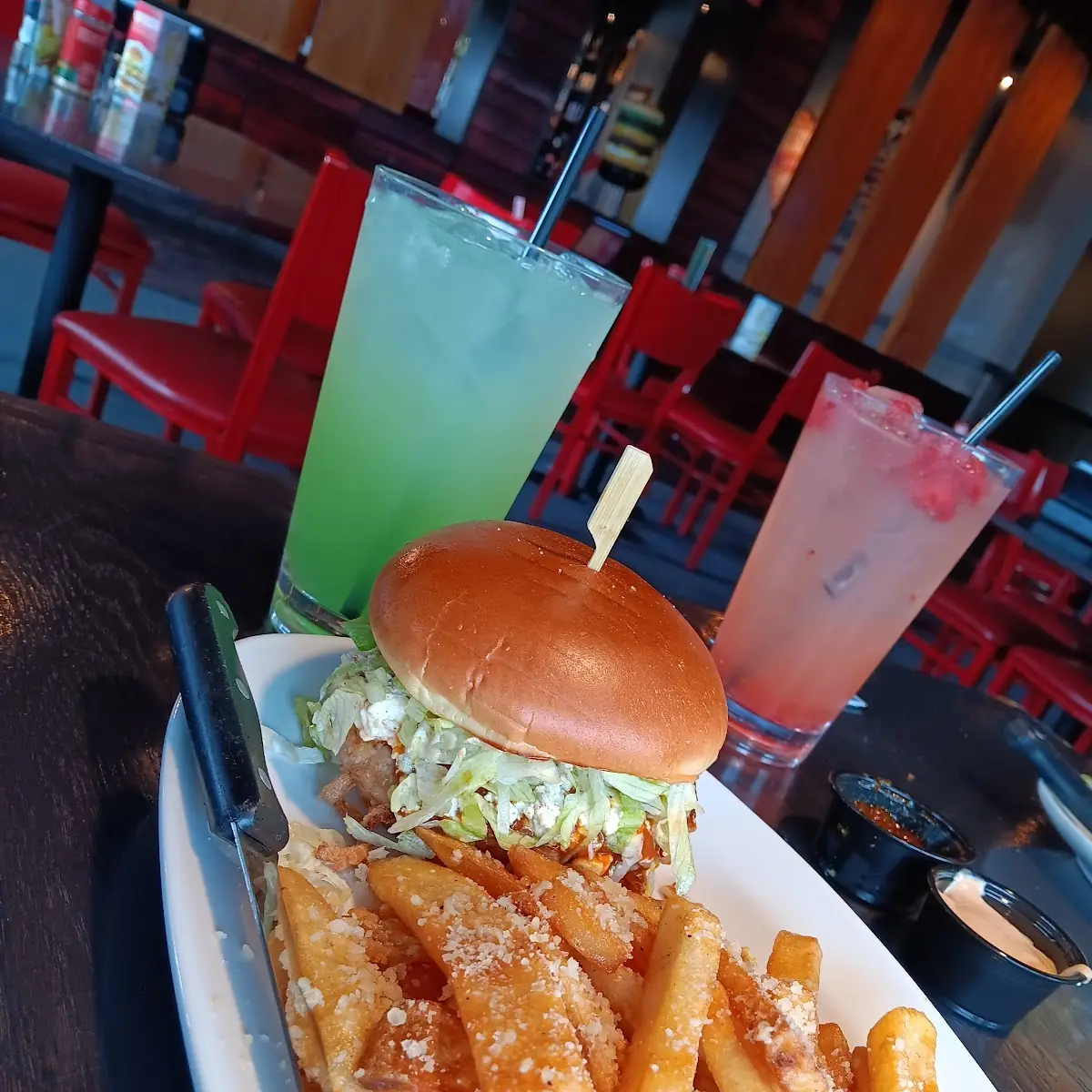 Bleu Ribbon Burger and Garlic Fries
