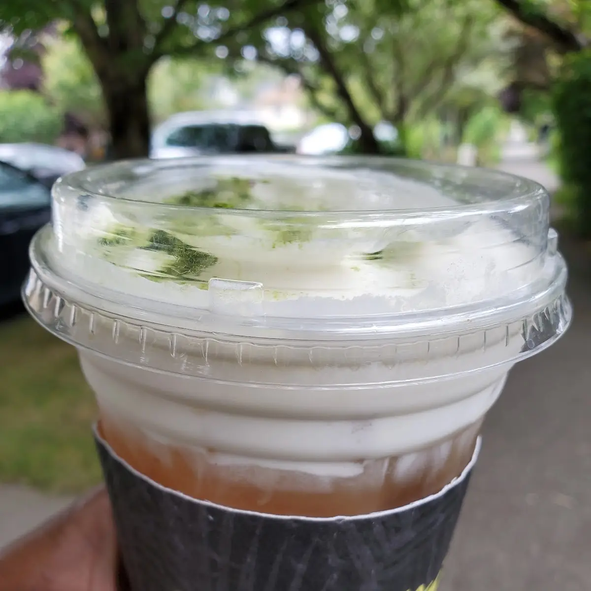 Green Tea with Cheese Foam