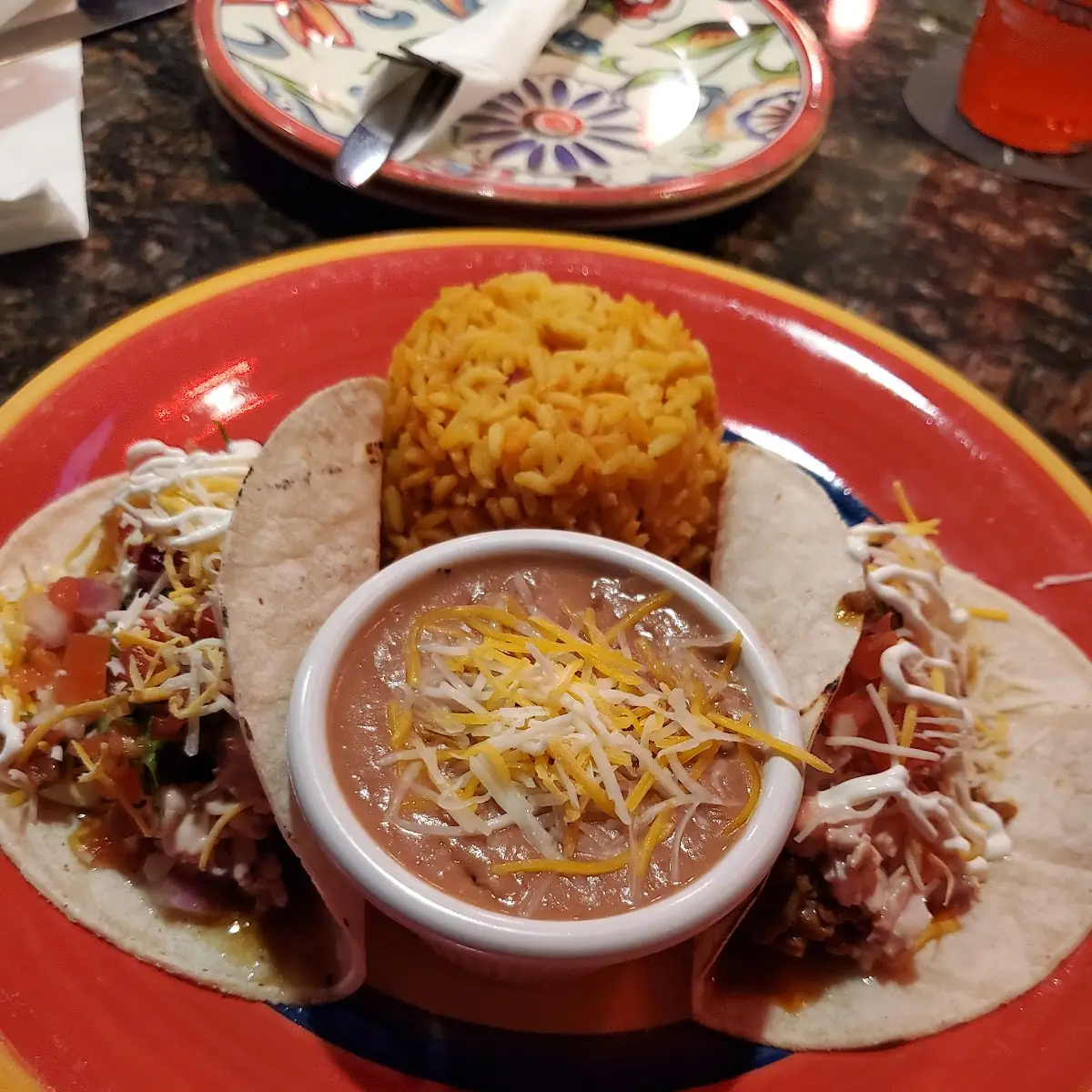 Pulled Pork Tacos w Refried Beans
