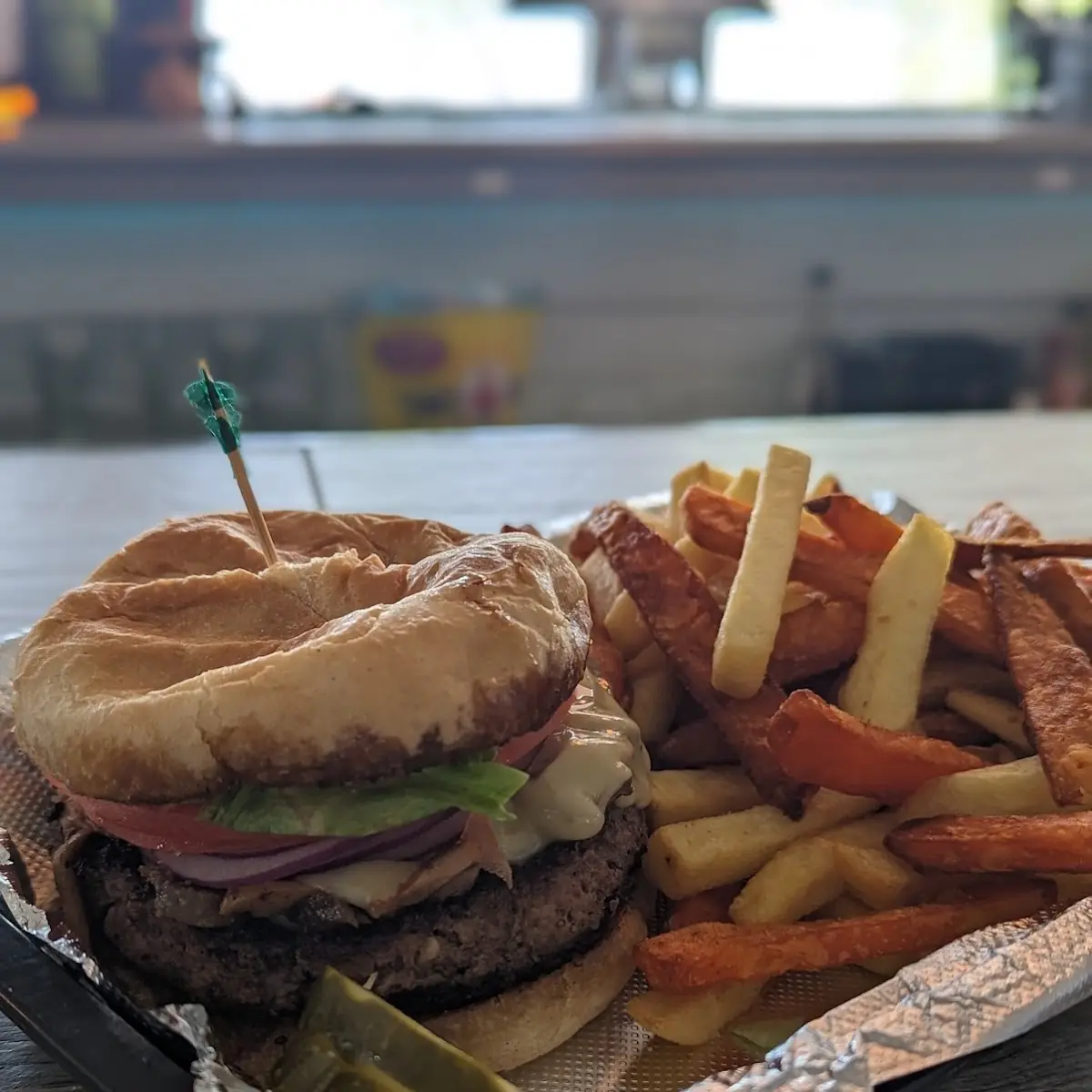 Cheese Burger with Mixed Fries
