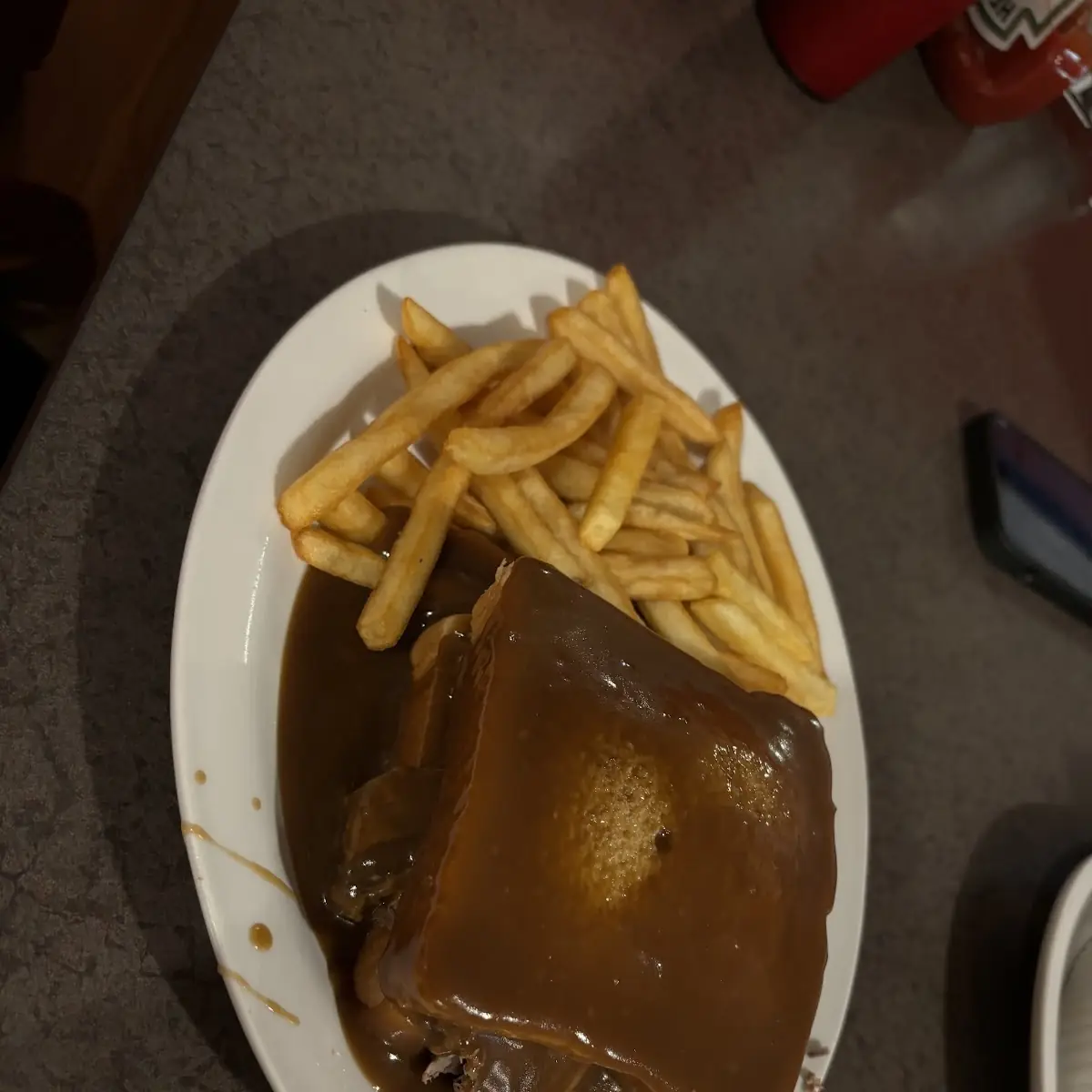 Hot Beef Sandwich with Fries