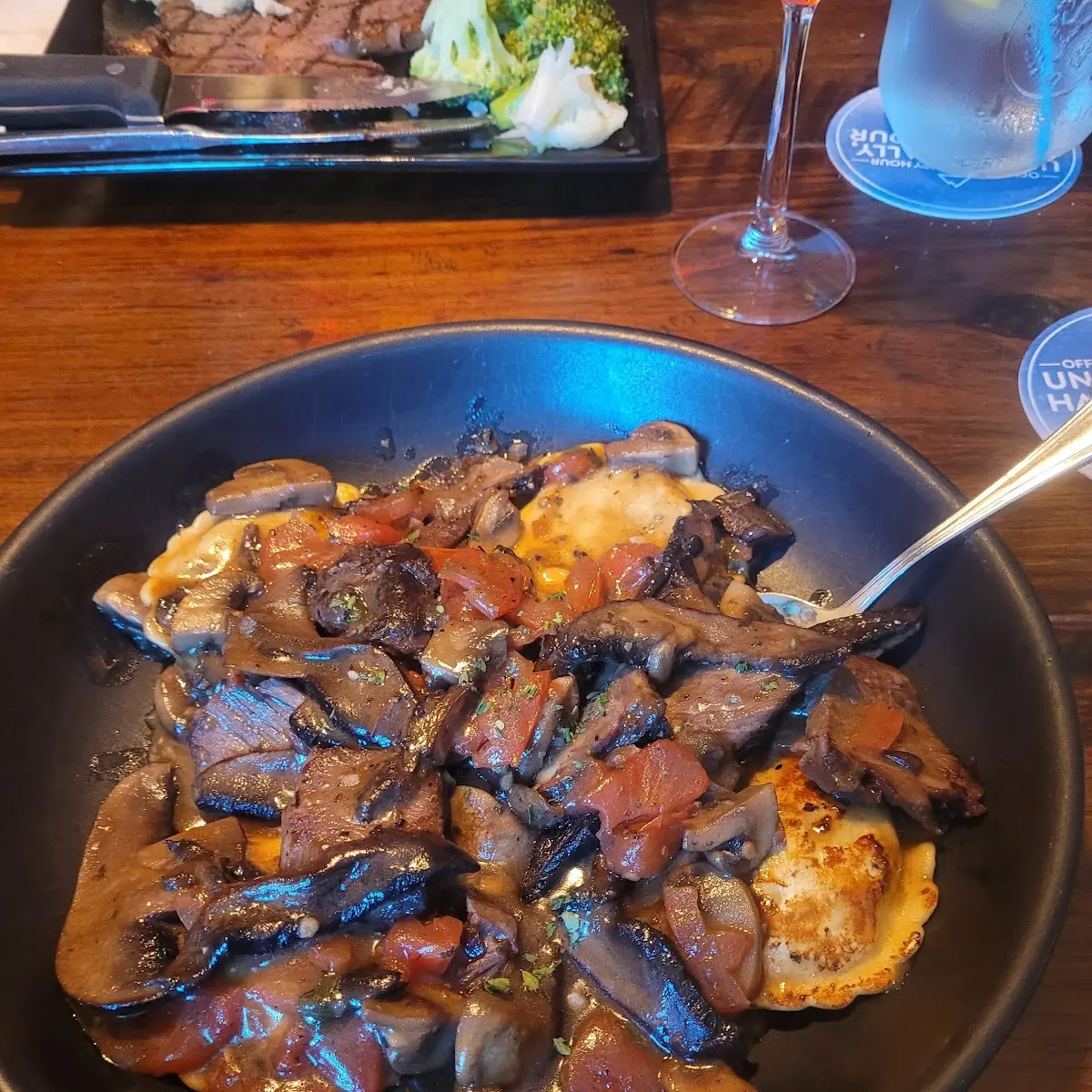 Braised Beef Short Ribs with Mushroom Ravioli