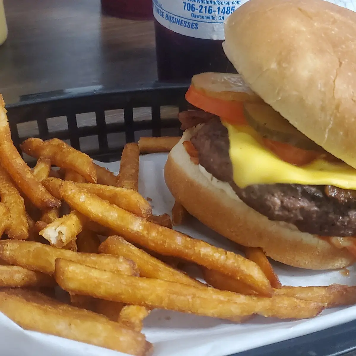Cheese Burger and Fries