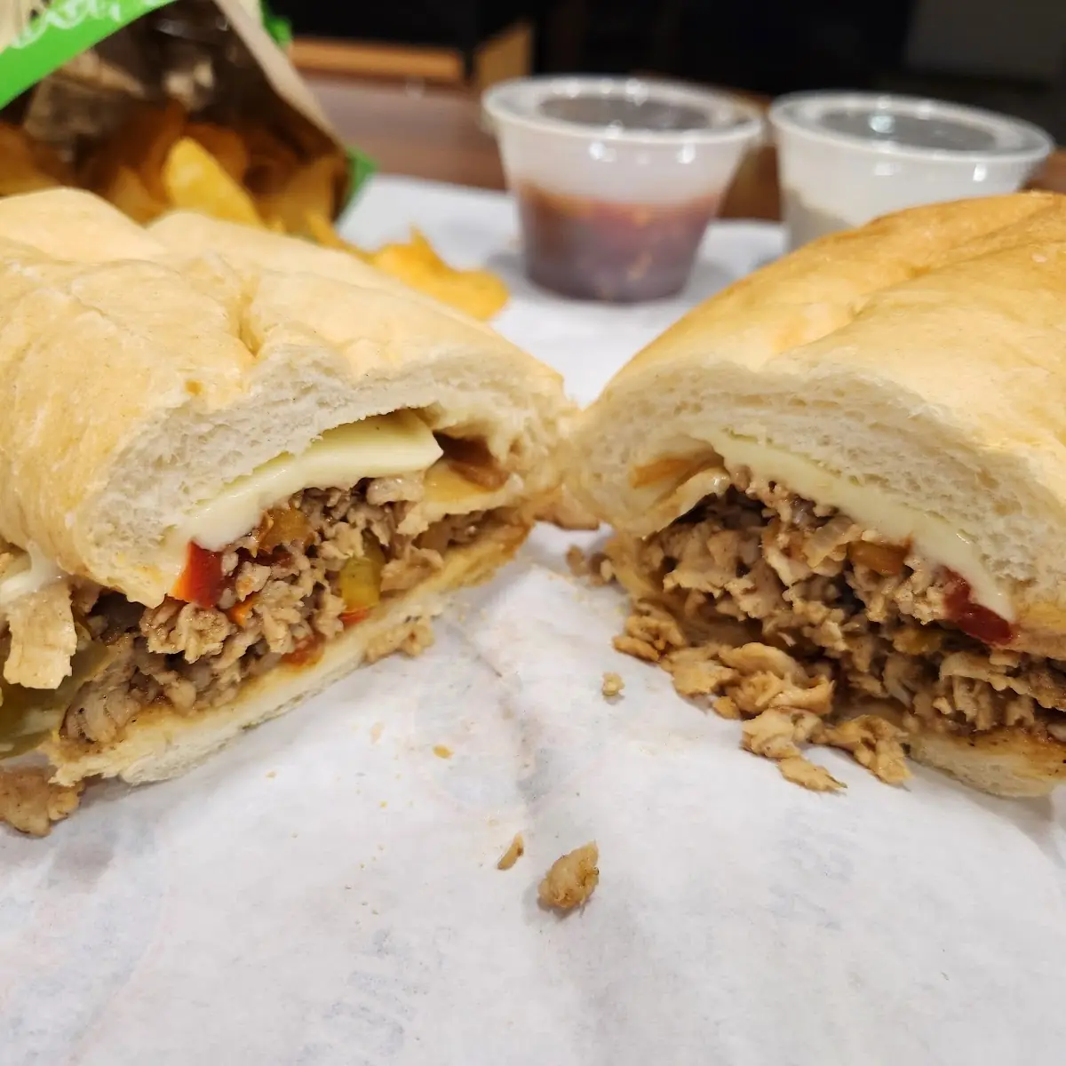 Salsa Verde Chicken Cheese Steak