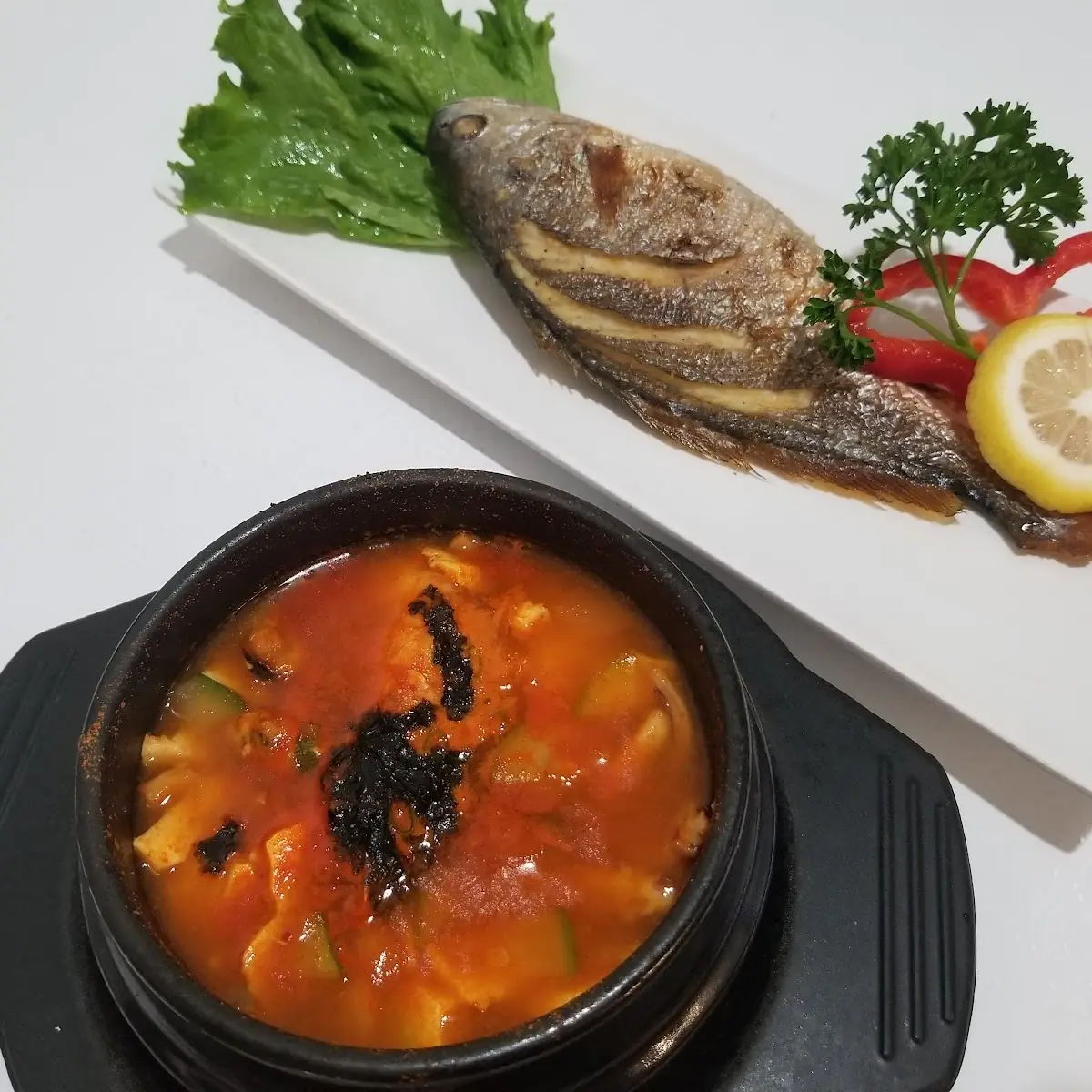 Grilled Mackerel and Soon Tofu Combo
