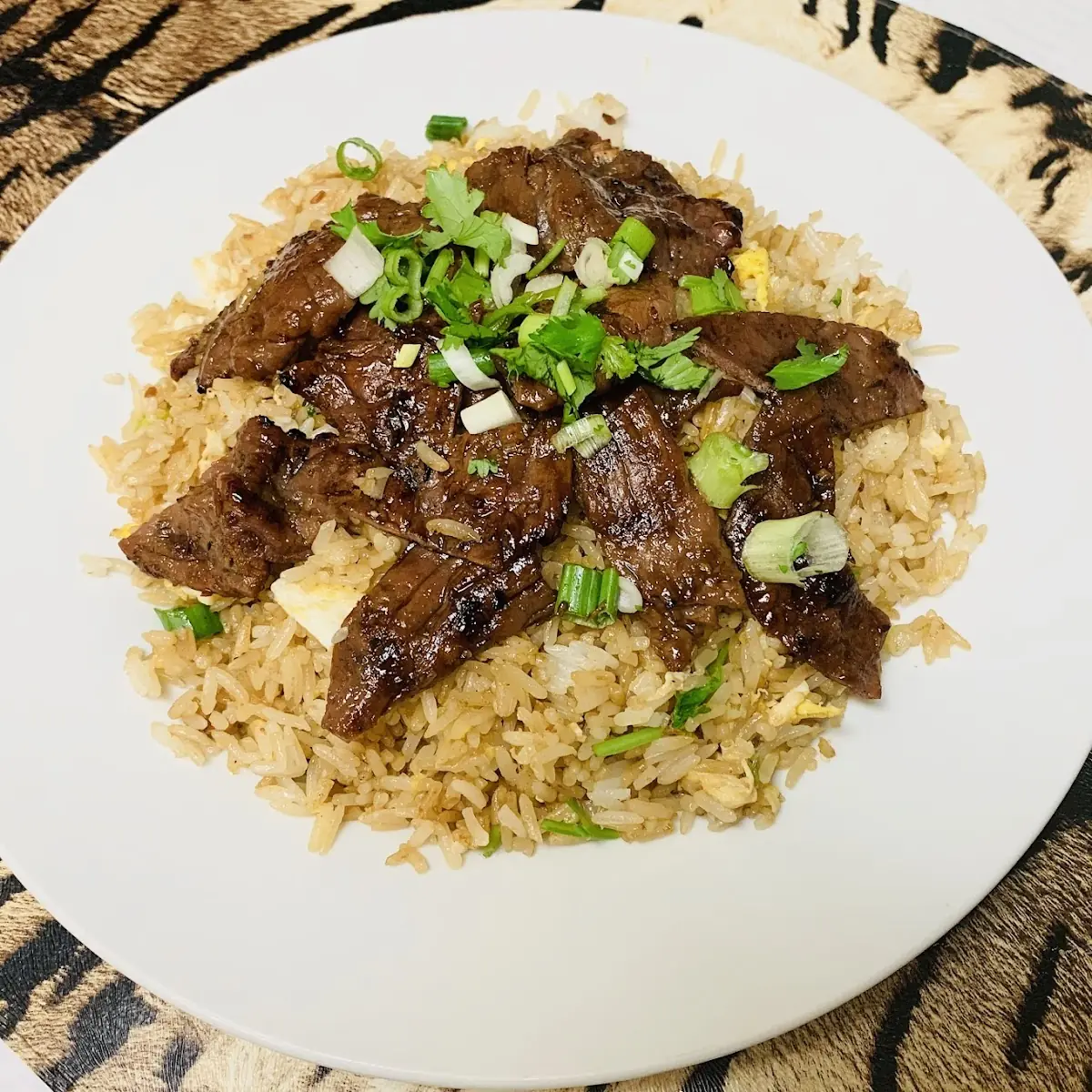 Beef Pork with Vegetable Fried Rice