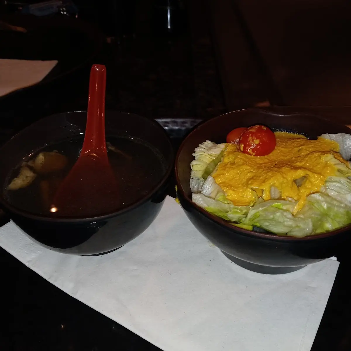 Onion Soup and Salad