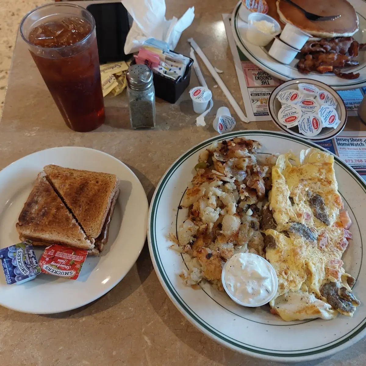 Ob Omelette and Raspberry Iced Tea