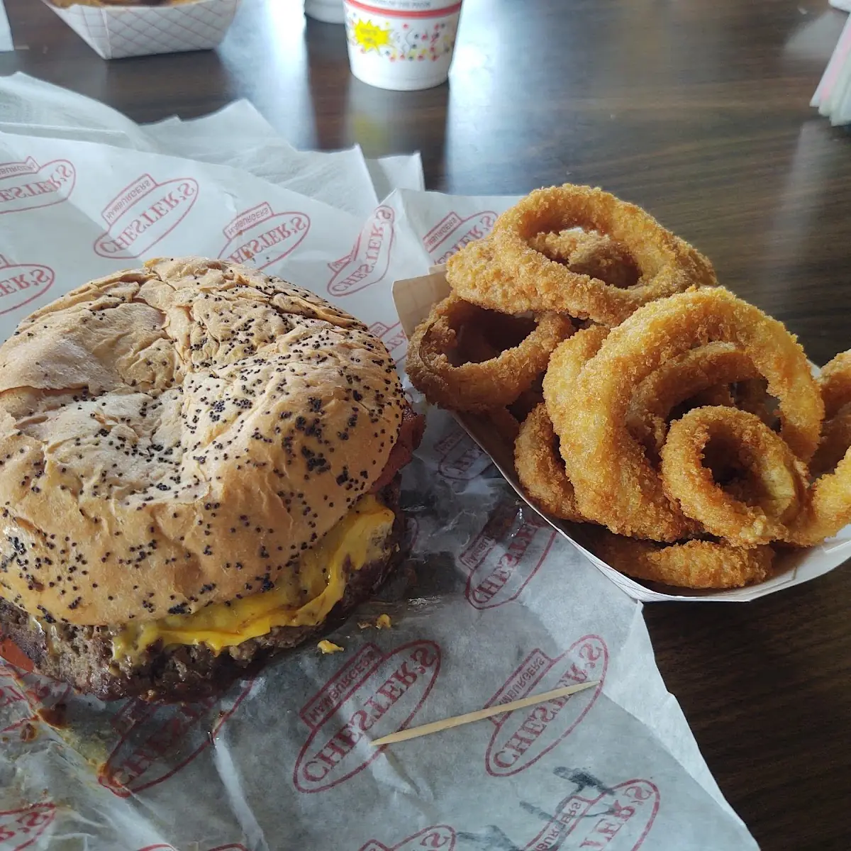 Bacon Cheeseburger with Onions Rings