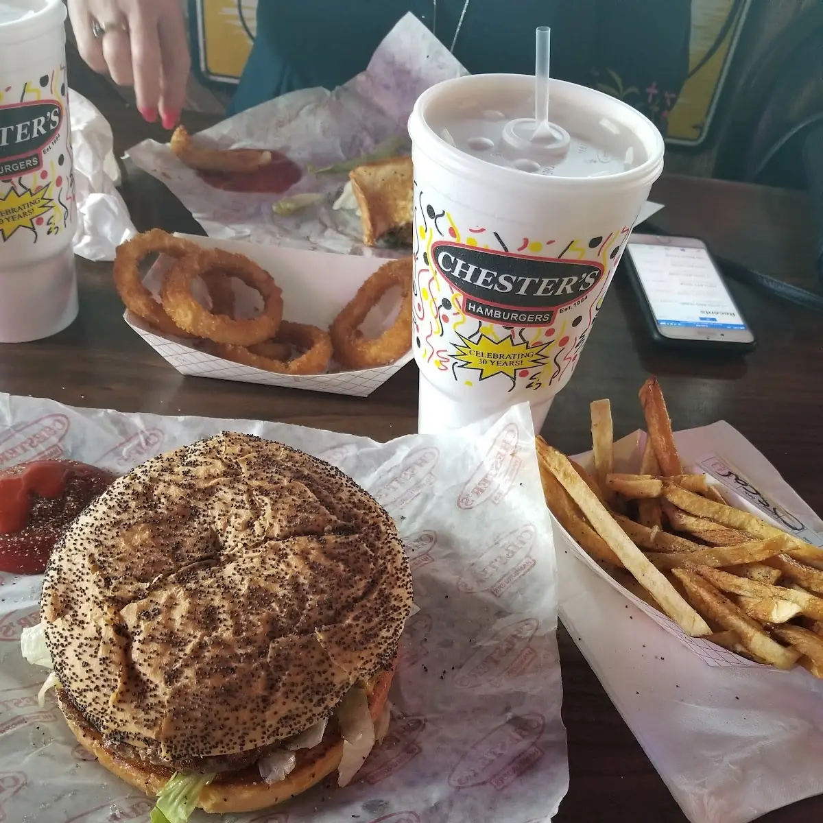 Double Hamburger and Fries