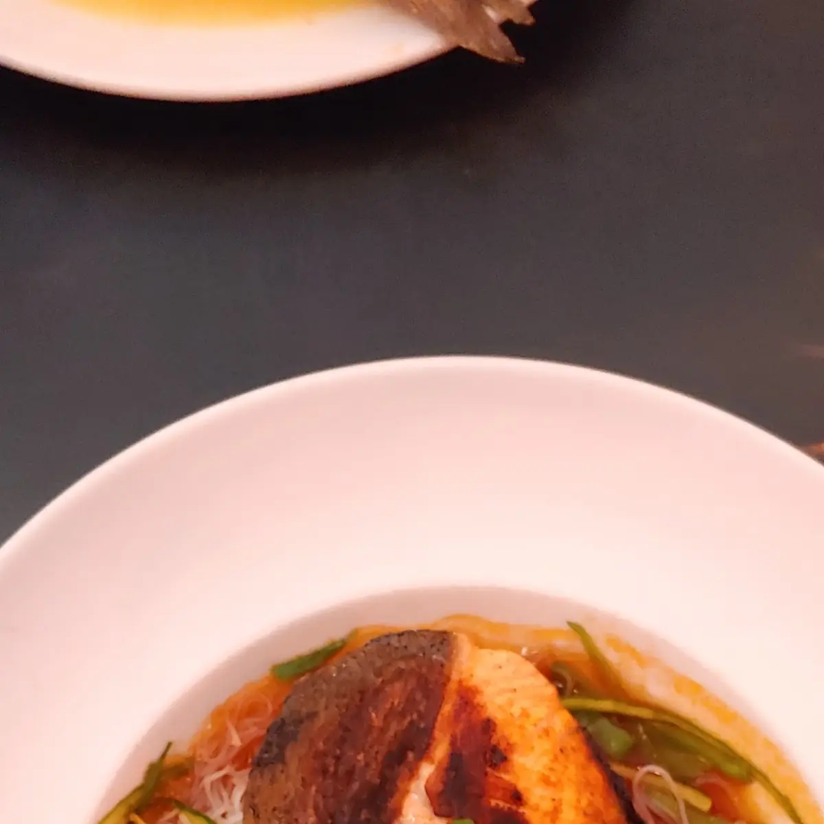 Salmon with Rice Noodles