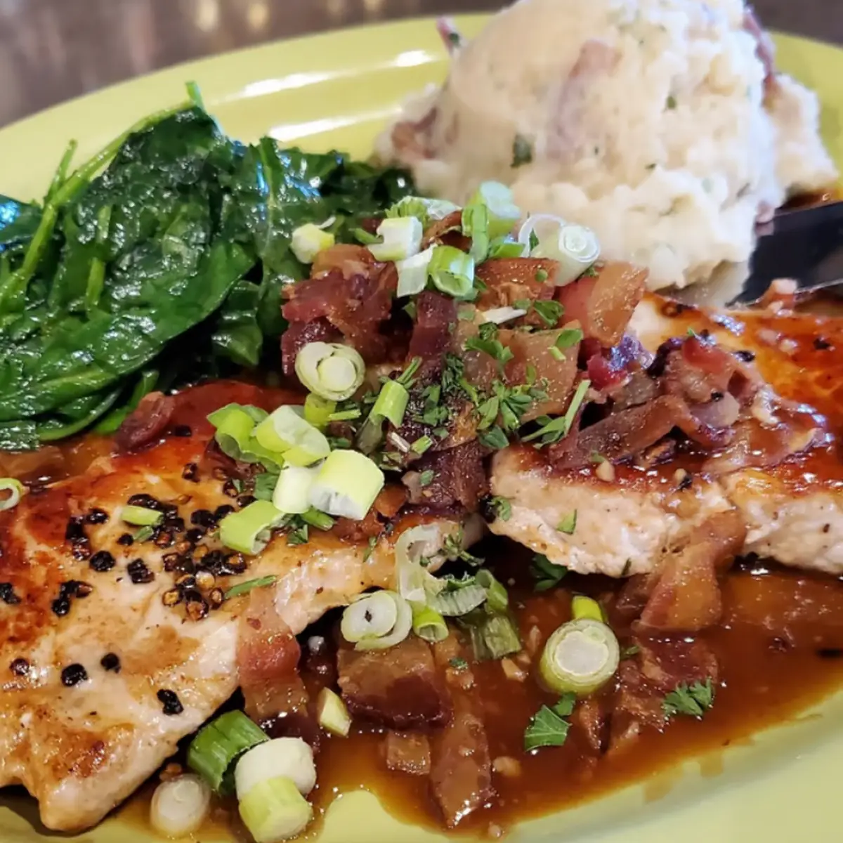 Bourbon Peppercorn Pork Chops