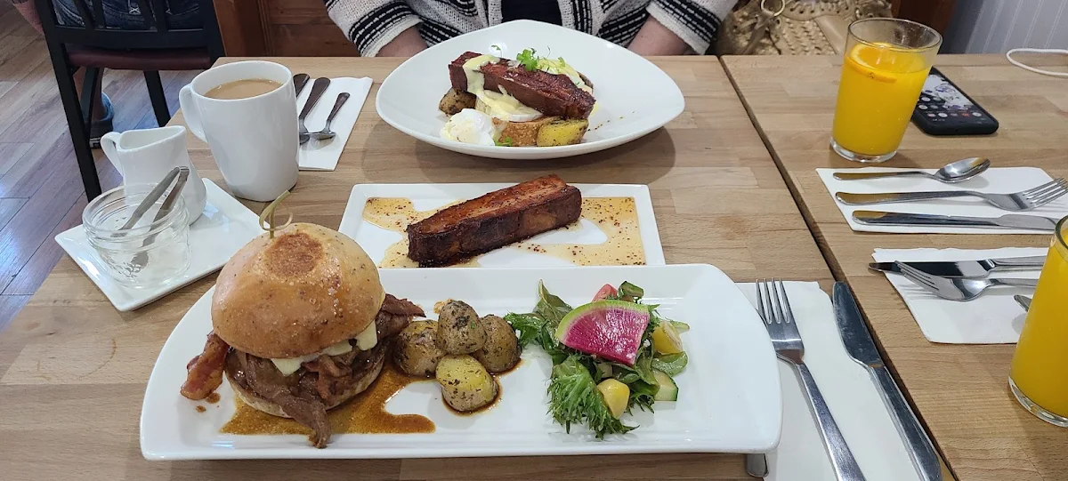 Pork Belly Brie Benedict, Bistro mirepoix