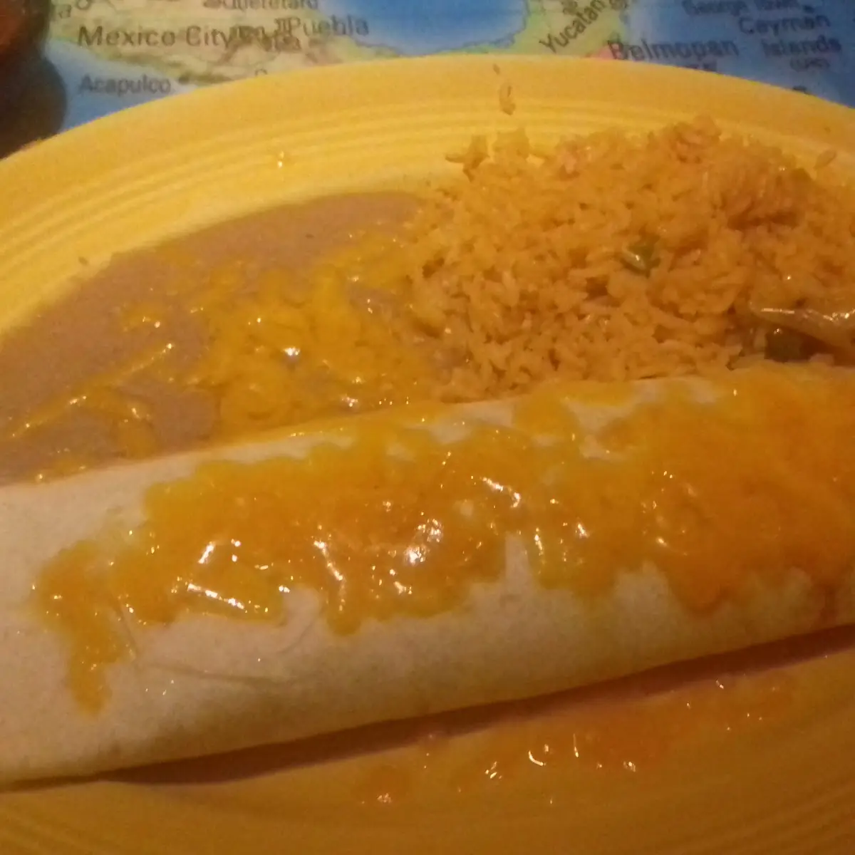 Bean Burrito w Rice Beans
