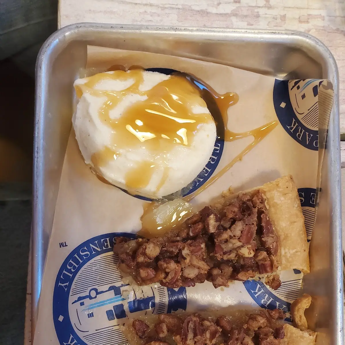 Pecan Pie with Ice Cream