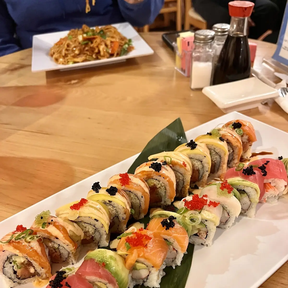 Golden Salmon Roll & Rainbow Roll