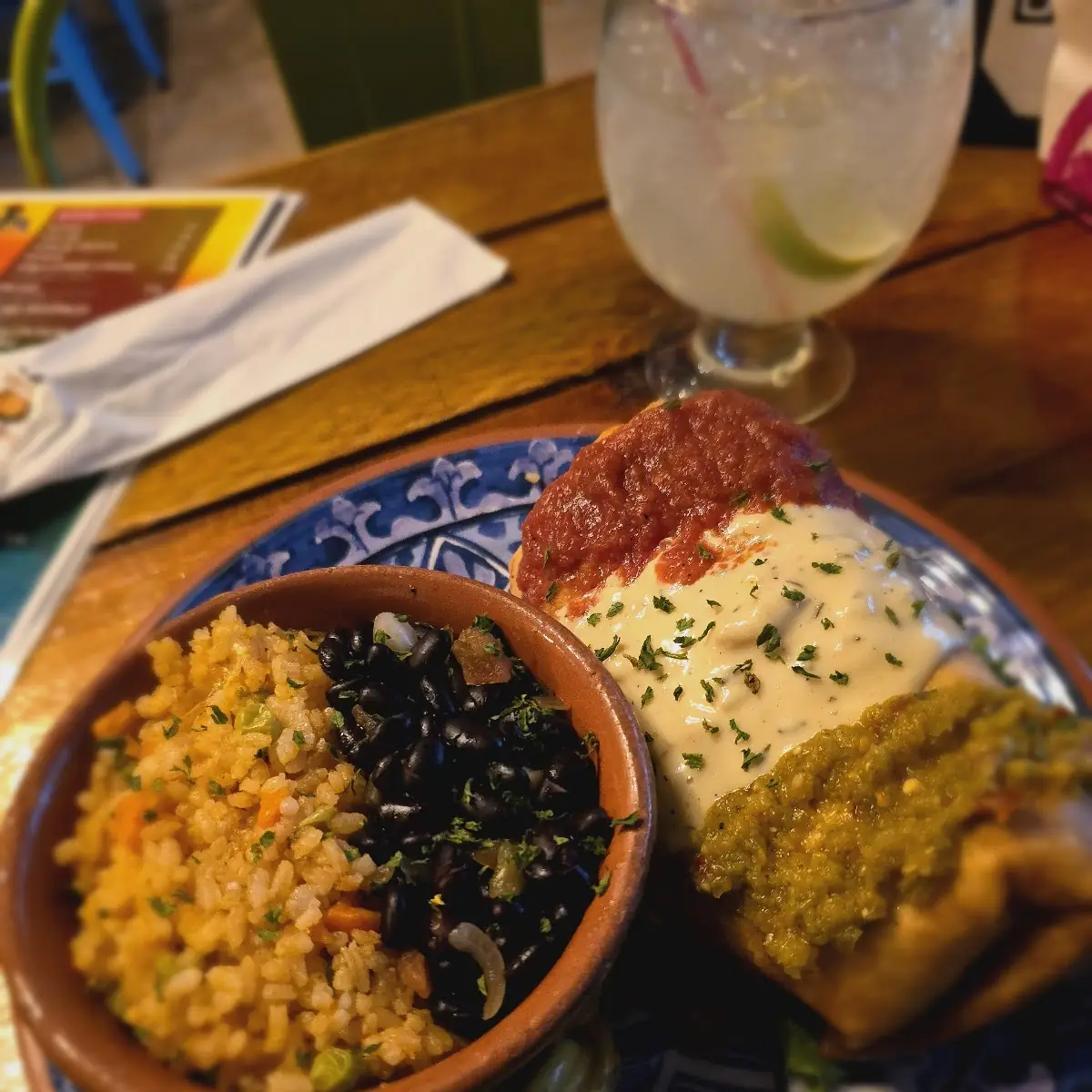 Carne Asada Chimichanga Dinner