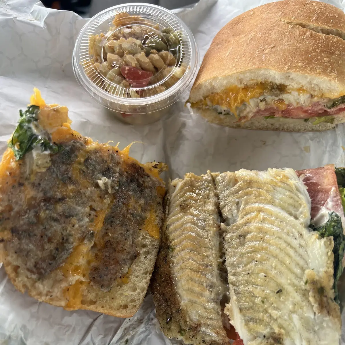 Fish Sandwich with Lettuce and Tomato