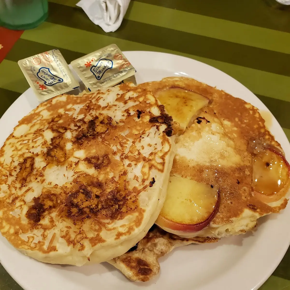 Pancakes Caramel Apple and Butterscotch Coconut