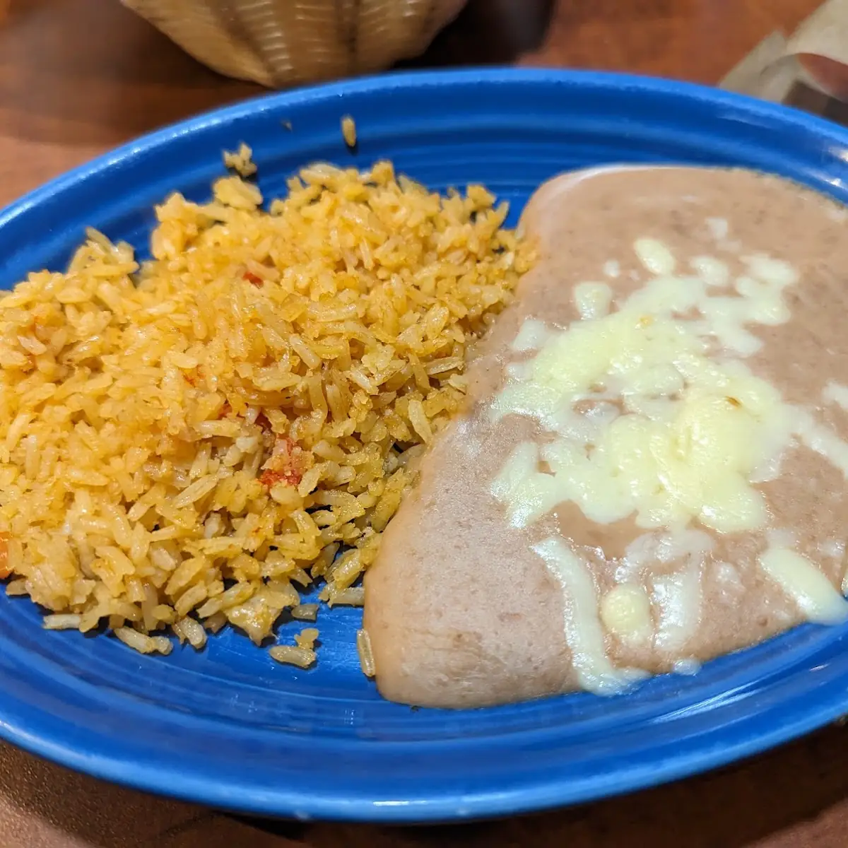 One Burrito One Enchilada Rice and Beans