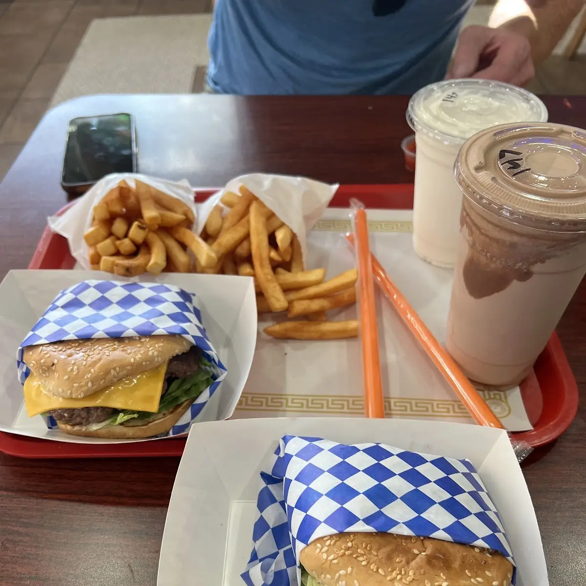Fries Chocolate Shake Cheeseburger