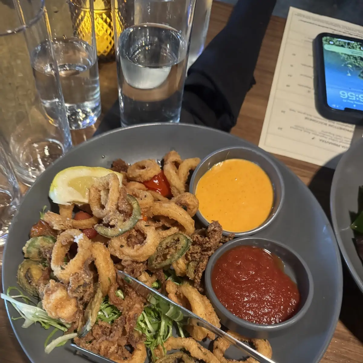 Fried Calamari with Two Dipping Sauces