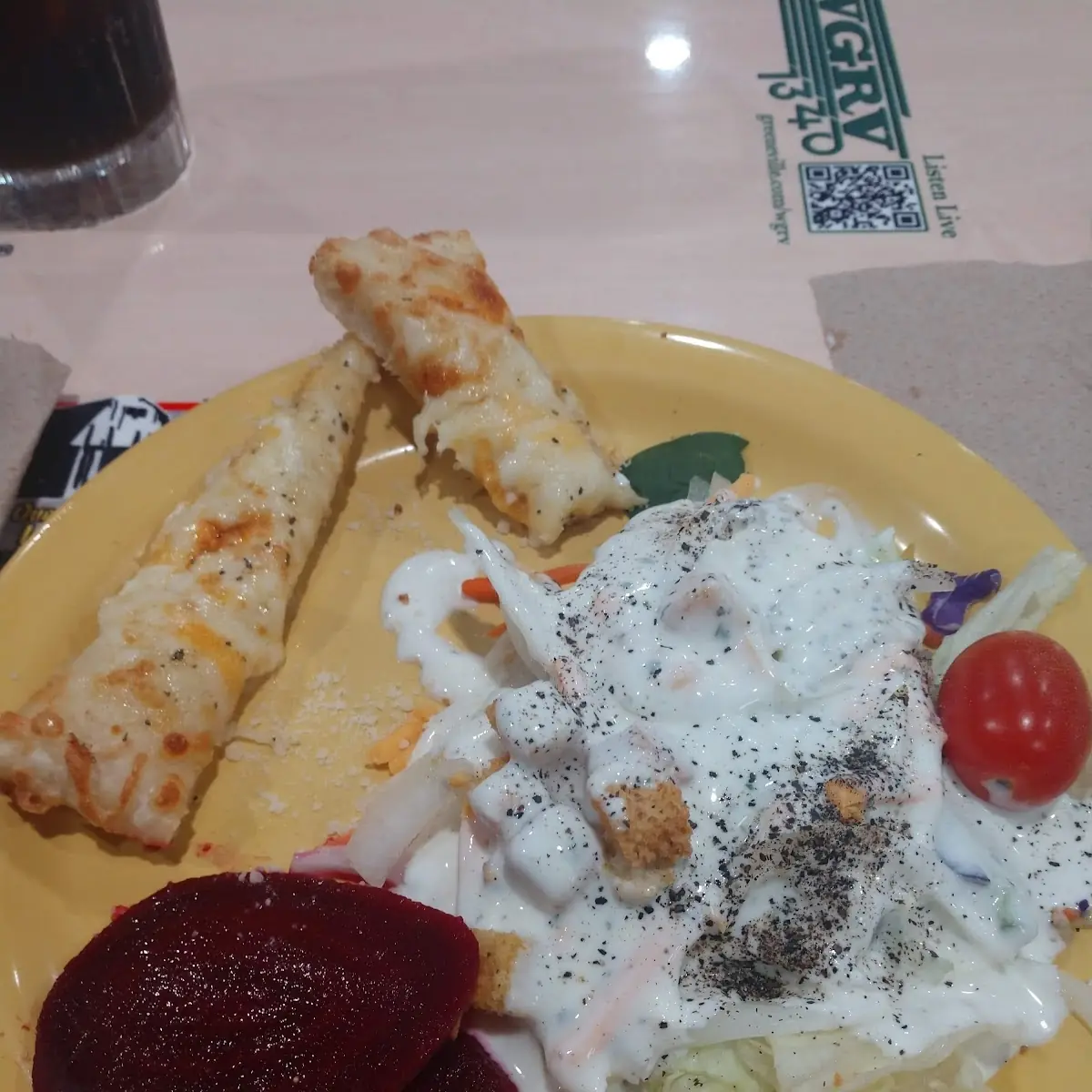 Cheese Pizza Salad and Beets