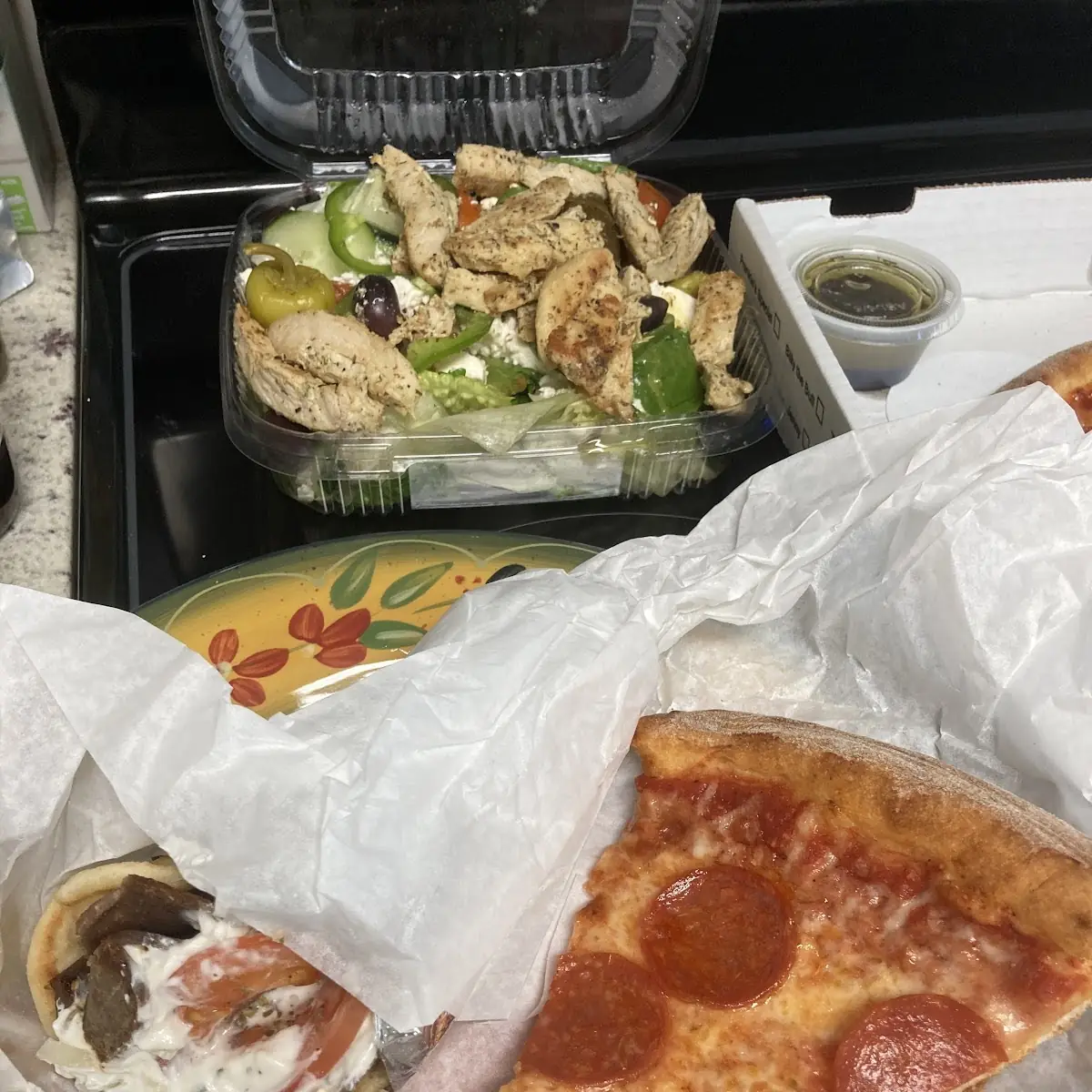 Lamb Gyro and Pepperoni Pizza