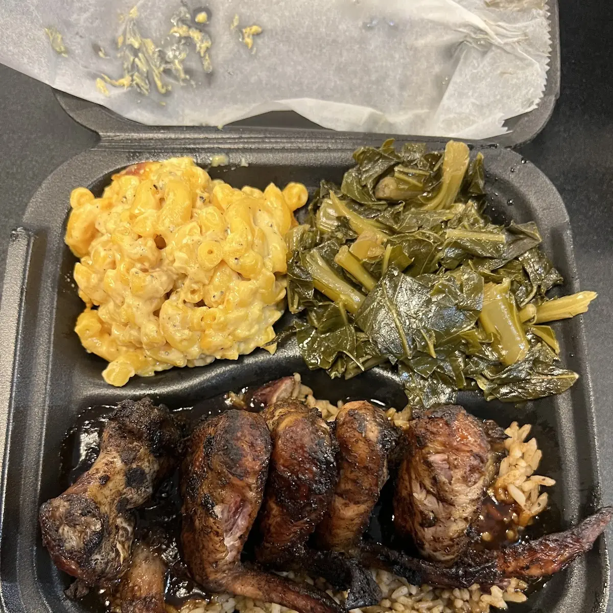 Jerk Chicken Rice and Cabbage