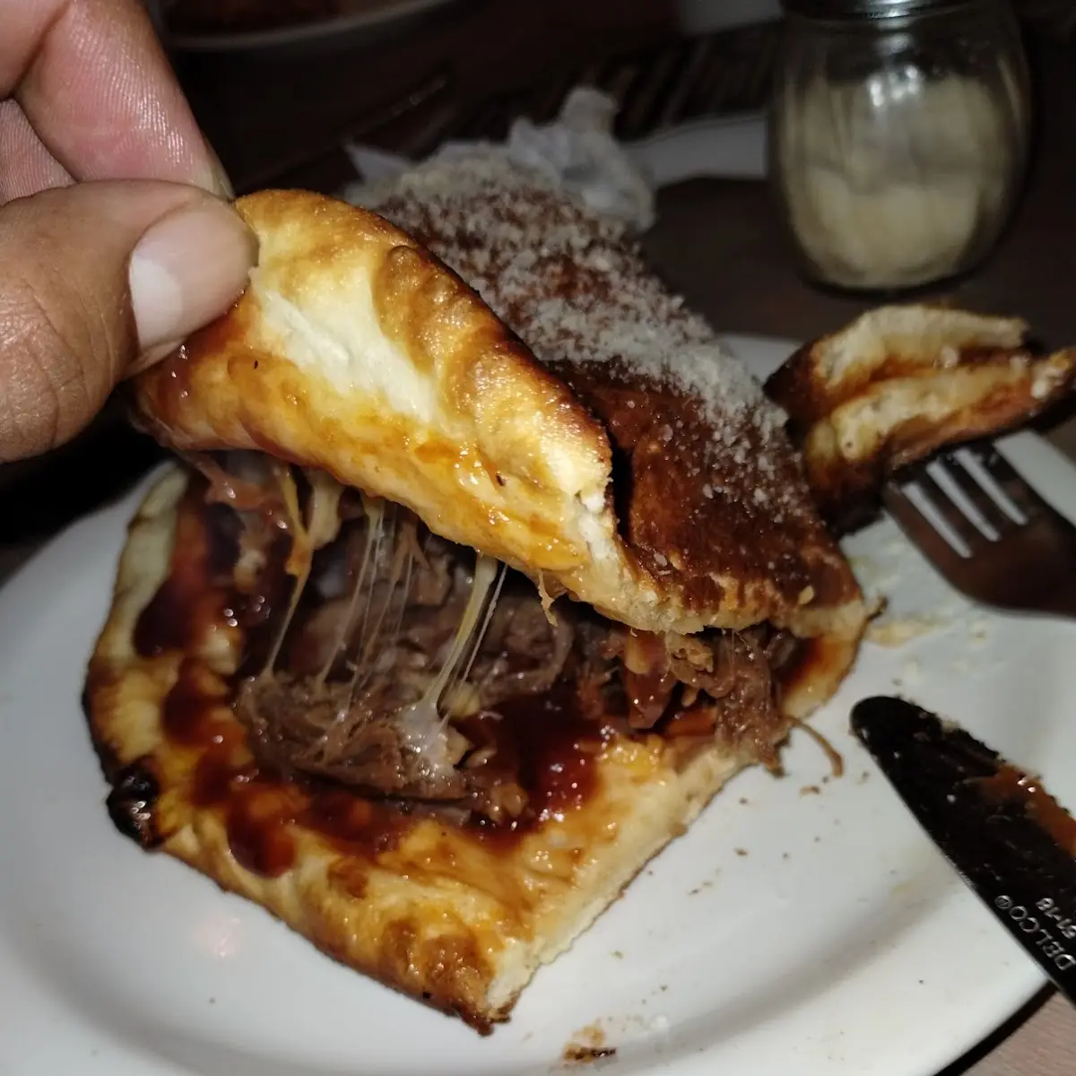 BBQ Beef and Onions Valzone