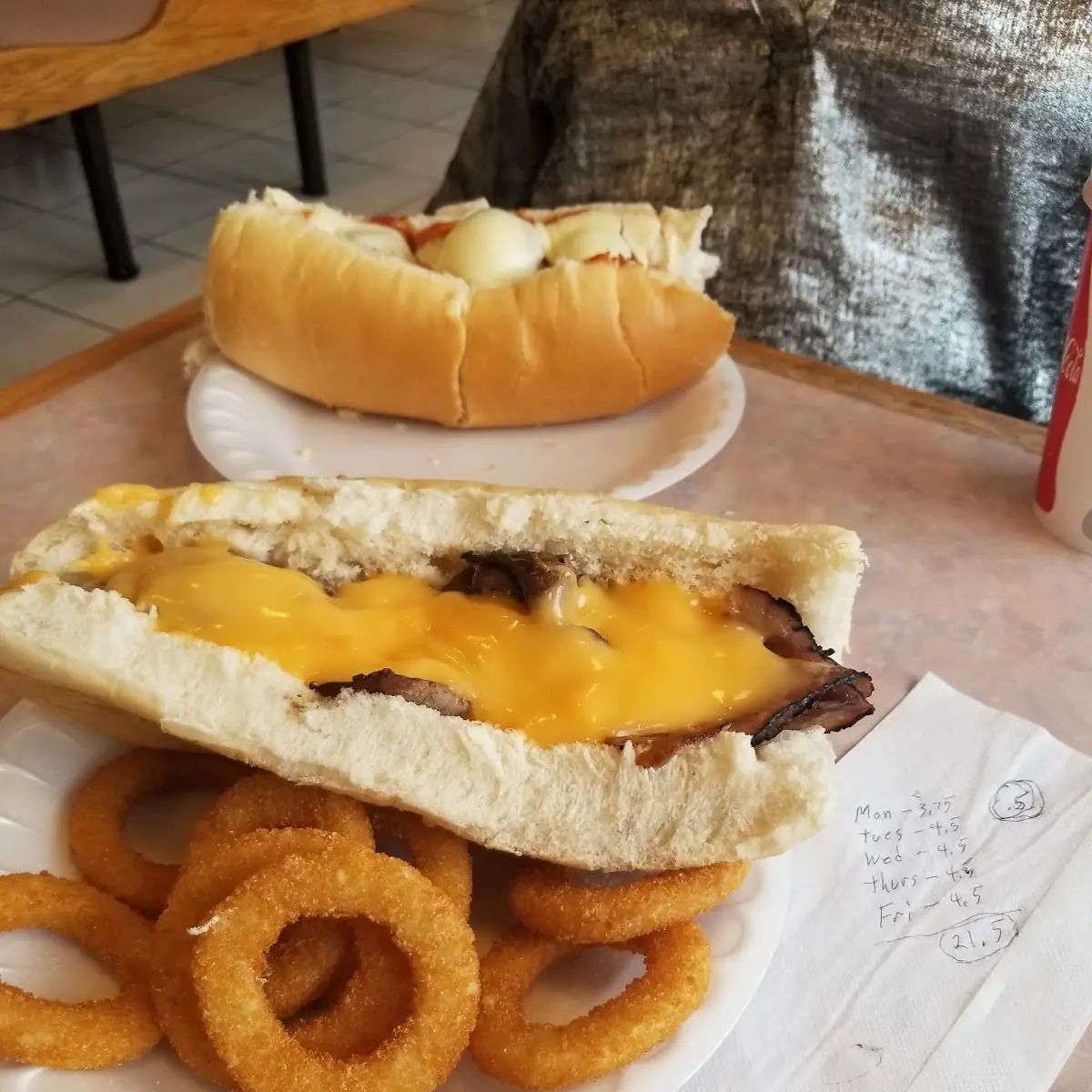 Philly Cheesesteak and Onion Rings