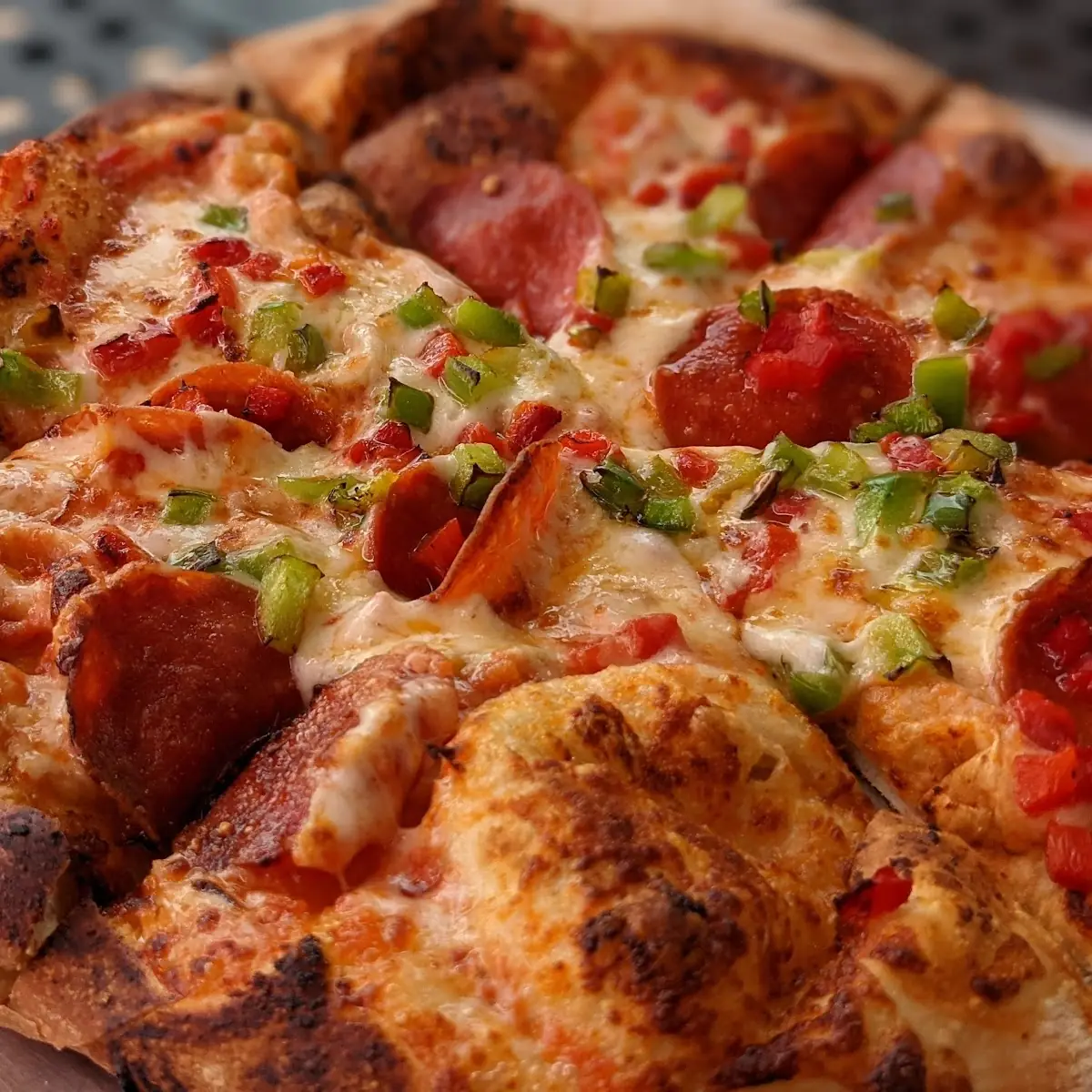 Pepperoni Roasted Red Peppers and Green Peppers