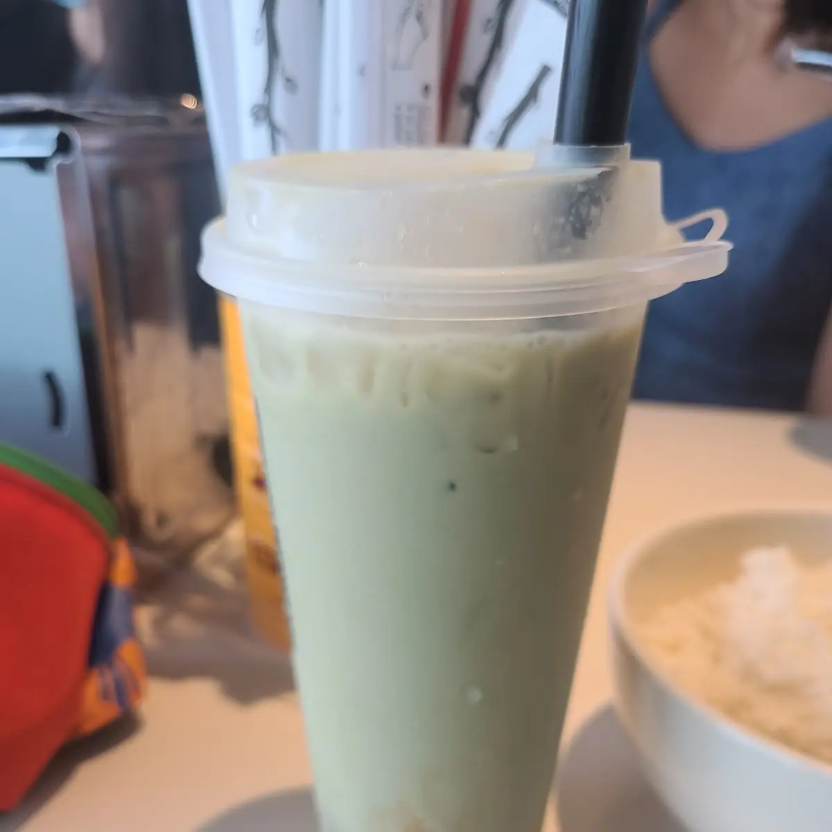 Strawberry Matcha Milk Tea with Boba