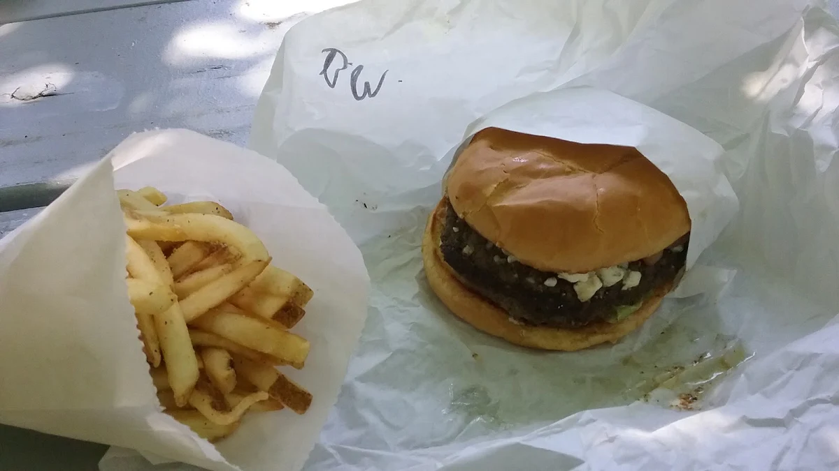 Blue Moon Burger and Seasoned Fries