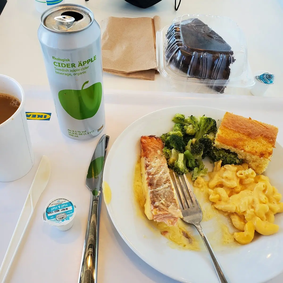 Salmon Combo and Chocolate Cake