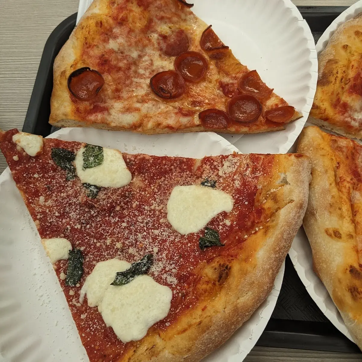 Margherita Pizza Slice and Pepperoni Slice