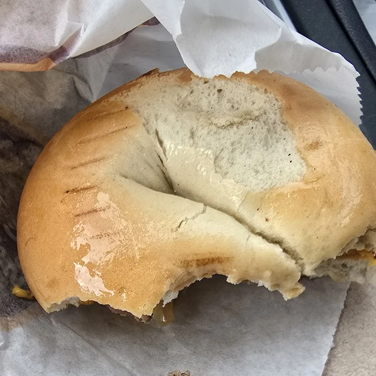 Steak Egg Cheese Bagel Meal with a Bone