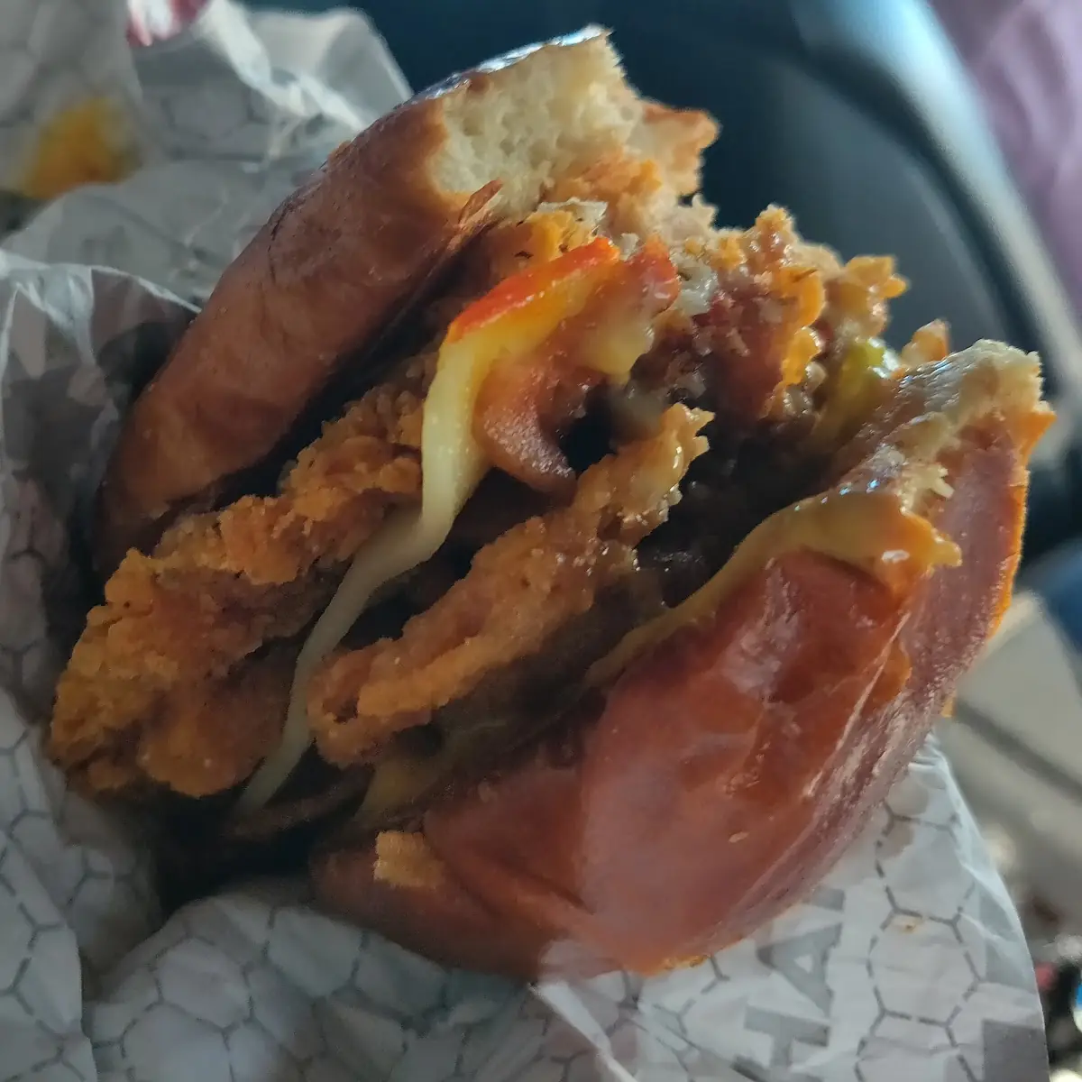 Pretzel Chicken Pub Burger