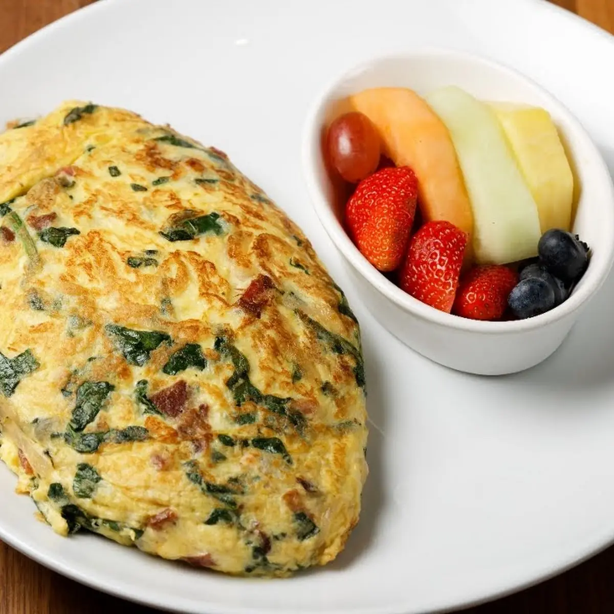 Bacon Mushroom American Cheese Omelette