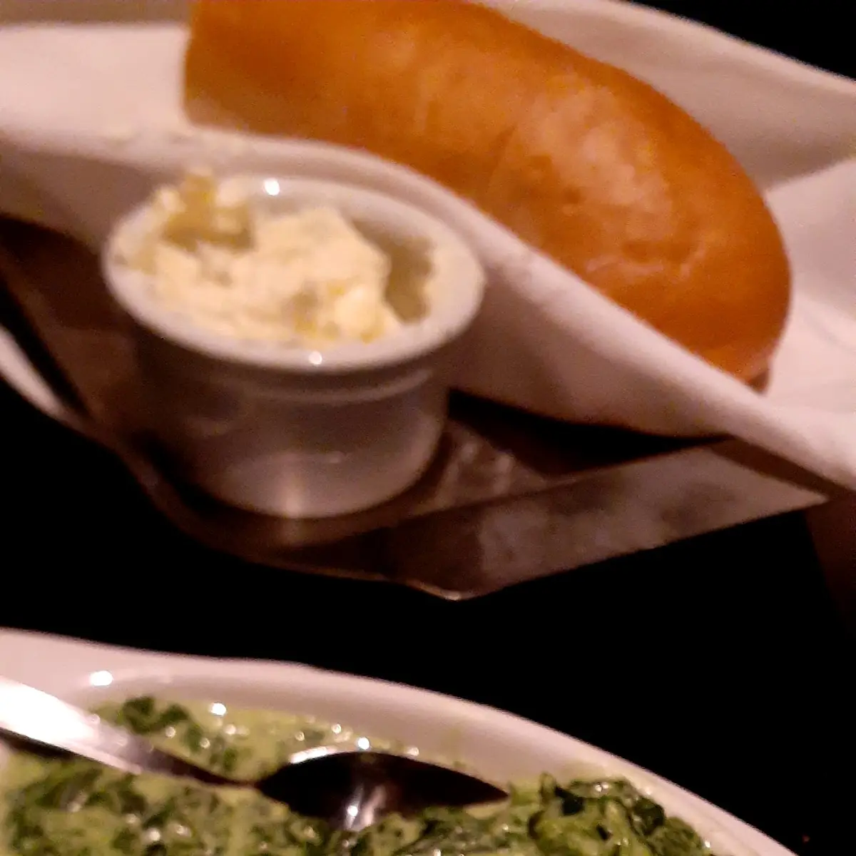 Sweet Potato Casserole and Creamed Spinach
