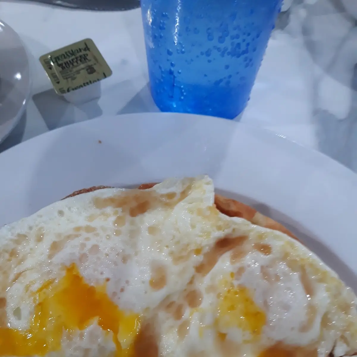 Bacon Waffle with over Easy Eggs on Top
