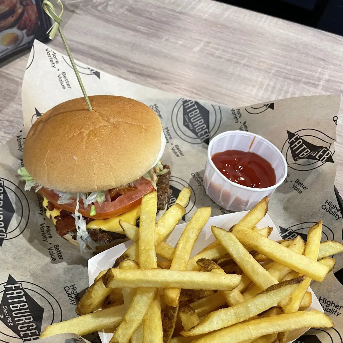 Bacon & Cheese with Fries, Fatburger Grandview Central