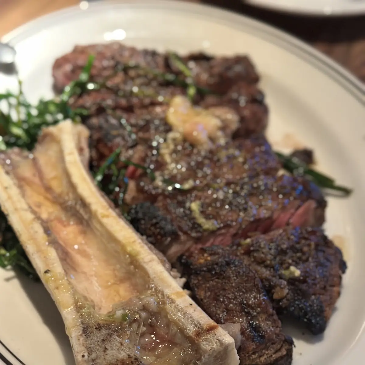 Grilled Steak with Bone Marrow
