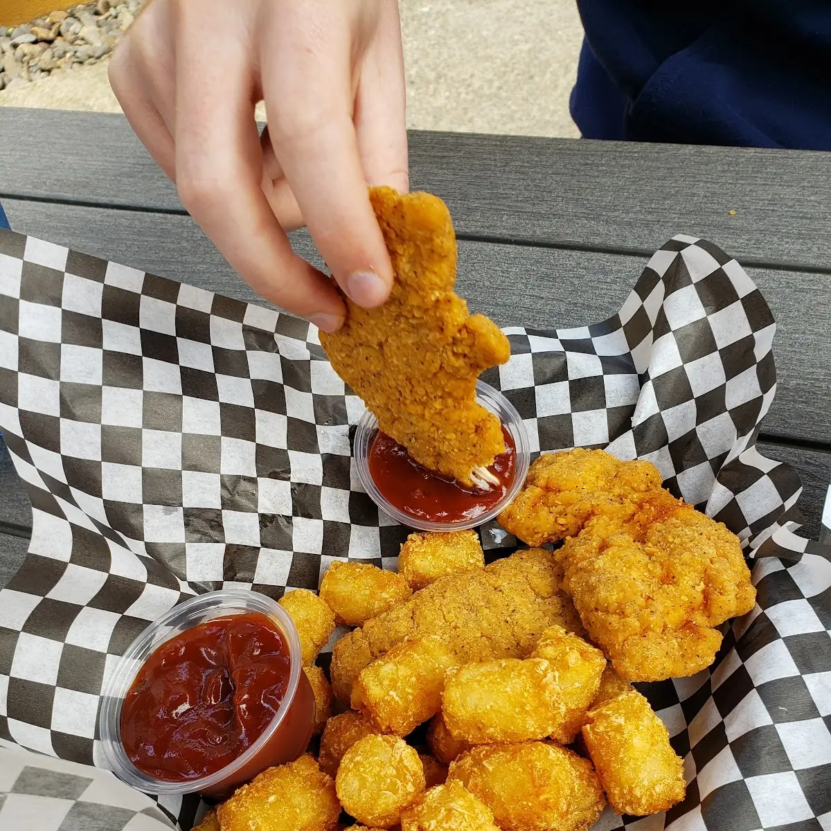 Chicken Strips with Tater Tots
